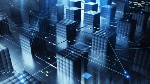 Technology Big Data Cube Stock Footage 333771292
