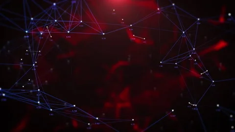 Technology big data cyber security flowing futuristic polygonal network Stock Footage 312820324