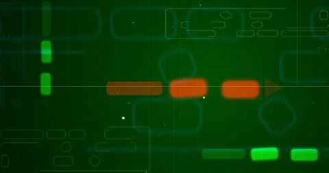 Technology Big data model training NLM NLP circuitory Circuit moving bg. El.. Stock Illustration