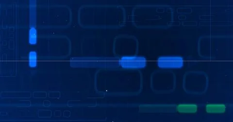 Technology Big data model training NLM NLP circuitory Circuit moving bg. El.. Illustrazione stock