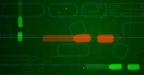 Technology Big data model training NLM NLP circuitory Circuit moving bg. El.. Illustrazione stock
