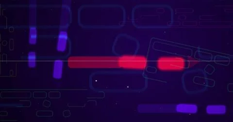 Technology Big data model training NLM NLP circuitory Circuit moving bg. El.. Stock Illustration