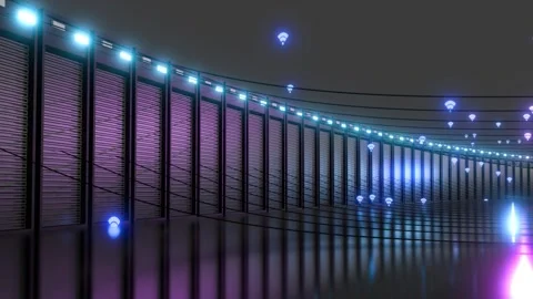 Technology big data service center, high-tech Internet data storage. Stock Footage 313341110