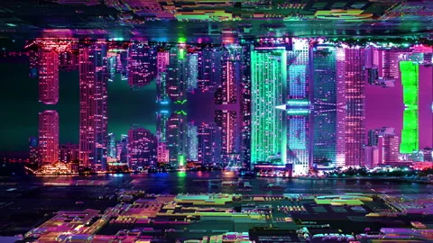 Technology Big data Smart City Data Futuristic Concept Vídeo Stock 117238416