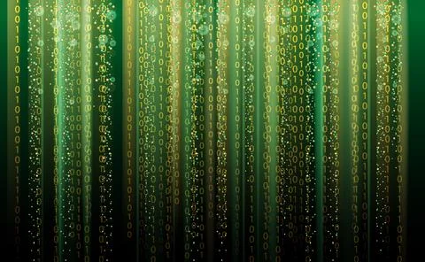 Technology Binary abstract background, matrix style, green color, falling 스톡 일러스트
