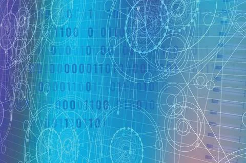 Technology binary code digital data transfer background Stock Illustration