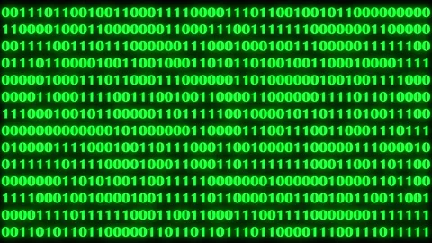 Technology binary code. Random falling green digits on screen. Hacked software. Stock Footage 229119446