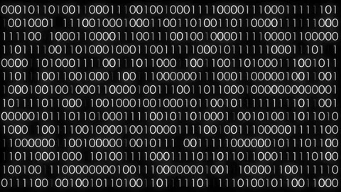 Technology binary code. Random falling white digits on screen. Hacked software. Stock Footage 229119528