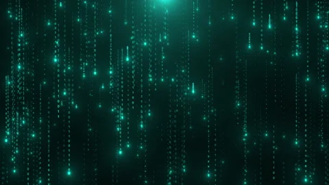 Technology Binary Matrix Digital Animation Cyberspace Particles Digital Data Stock-Footage 347360005