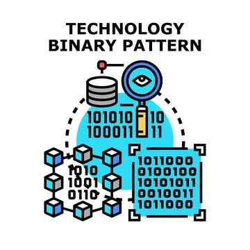 Technology binary pattern concept computing internet data Stock Illustration