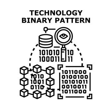 Technology binary pattern concept computing internet data Stockillustratie