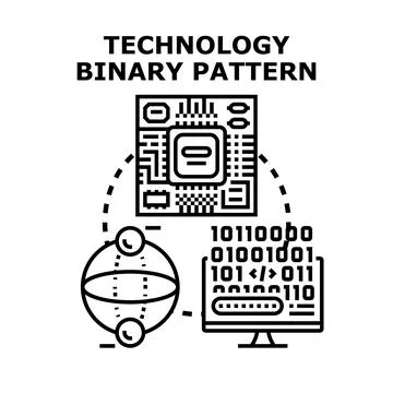 Technology binary pattern concept vector illustration Ilustración de archivo