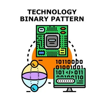 Technology binary pattern concept vector illustration Stock Illustration