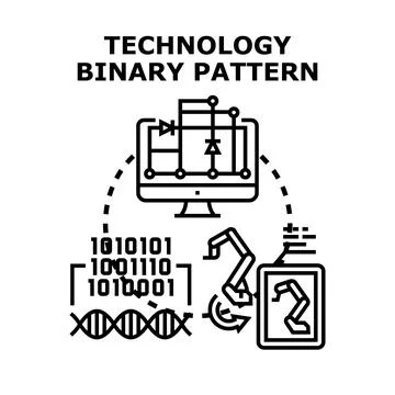 Technology binary pattern programming and engineering concept Stock Illustration
