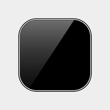 Technology black blank app icon button template with realistic shadow and lig Stock-Illustration