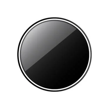 Technology black blank app icon button template with realistic shadow and lig Stock Illustration