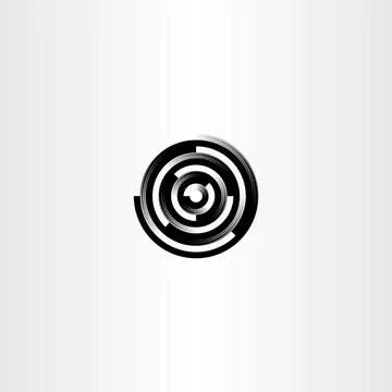 Technology black circle abstract logo icon Illustrazione stock
