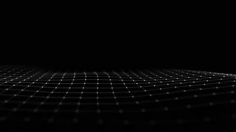 Technology black wave with connection dots and lines. Big data visualization. Video stock 169811534