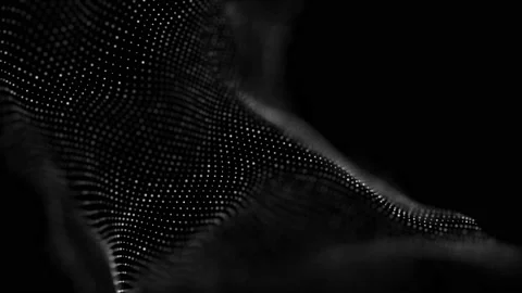 Technology black wave of particles. Big data visualization. Stock Footage 169802545