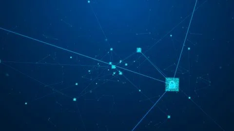 Technology block chain Stock Illustration