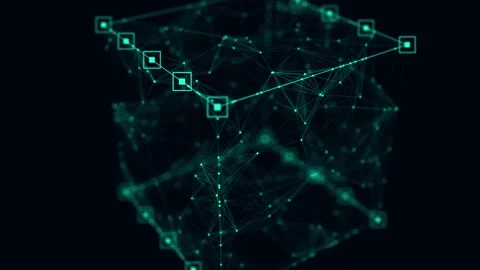 Technology block chain network connection. Cyber security background. 動画素材 166169693