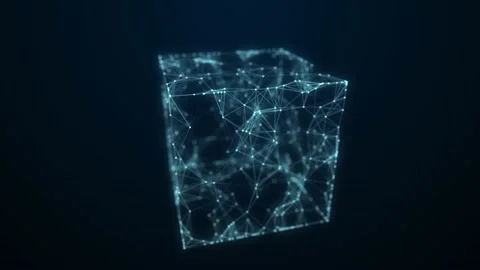 Technology block chain network connection. Cyber security background. Stock Footage 166223245