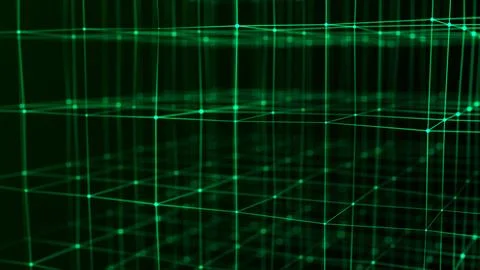 Technology blockchain concept. Dynamic movement of a digital data stream. Stock Illustration