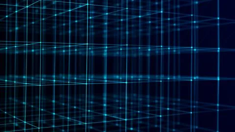 Technology blockchain concept. Dynamic movement of a digital data stream. N.. 스톡 일러스트