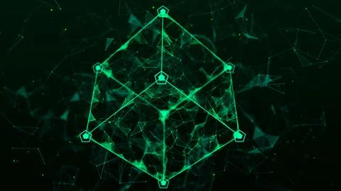 Technology blockchain concept. Network connection structure. Illustrazione stock