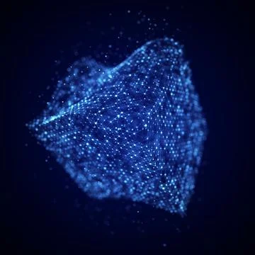 Technology blockchain concept. Visualization of the dynamic flow of the cry.. 스톡 일러스트