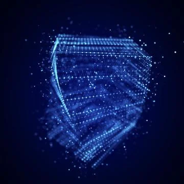 Technology blockchain concept. Visualization of the dynamic flow of the cry.. 库存插图