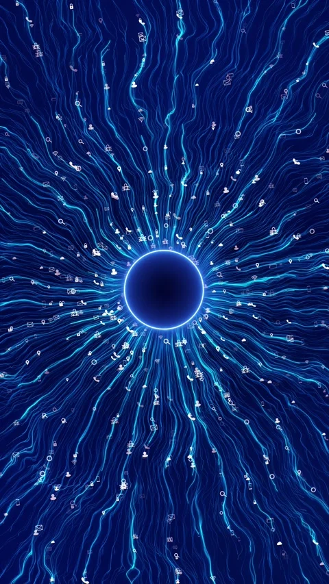 Technology Blockchain Network Connections, Digital Cyberspace, Digital Matrix Ab Stock Footage 341903438