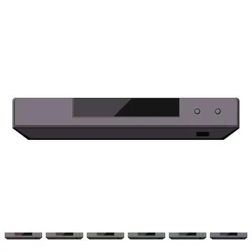 Technology blu ray player cartoon vector graphic Stock Illustration