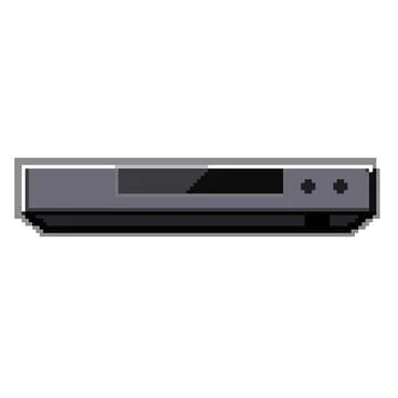 Technology blu ray player pixel art vector illustration Stock Illustration