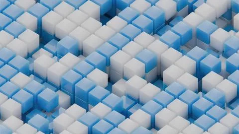 Technology blue and white cubes 스톡 일러스트