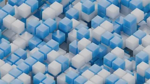 Technology blue and white cubes 库存插图