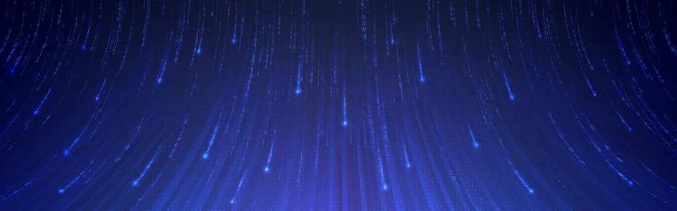 Technology blue background. Abstract tech concept. Matrix wave with bright .. Stock Illustration