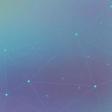 Technology blue background molecule and communication . Connected line with dots Stock Illustration