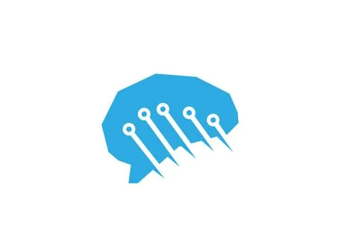 Technology blue brain for logo design illustration Stock Illustration