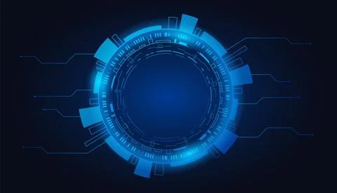 Technology blue circle futuristic background. Future tech science Stock Illustration