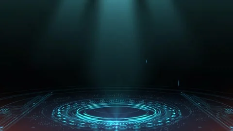 Technology blue circle light stage Stock Footage 317555493
