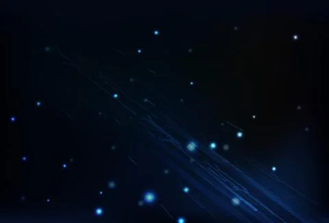 Technology of blue circuit glowing with particles and network perspective Stock Illustration