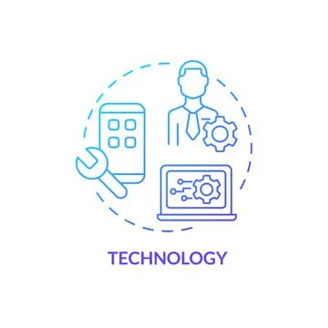 Technology blue gradient concept icon Stock Illustration