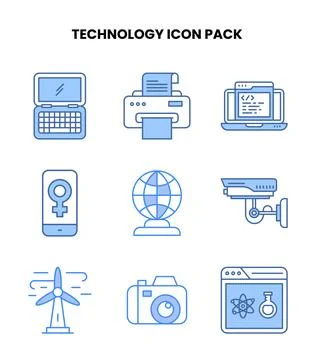Technology Blue Scalable Icons Pack イラスト素材