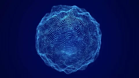 Technology blue sphere with connecting dots. Digital abstract network structure. Stock Footage 154535779