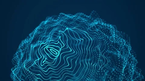 Technology blue sphere with connecting dots. Digital abstract network structure. Stock Footage 154681527