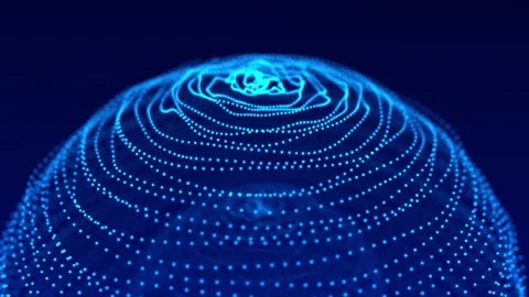Technology blue sphere with connecting dots. Digital abstract network structure. Stock Footage 154681529