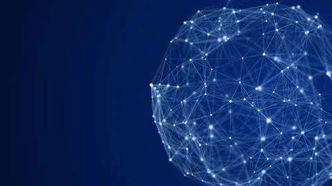 Technology blue sphere with connecting dots and lines. Stock Footage 155334873