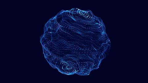 Technology blue sphere connecting dots and lines. Digital network structure. Stock Footage 275844756