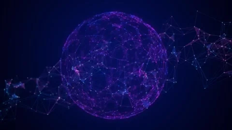 Technology blue sphere with connecting dots and lines. Stock Footage 275855019